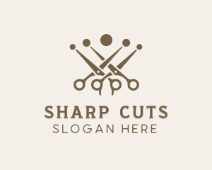 Crown Hairstyling Scissors logo design