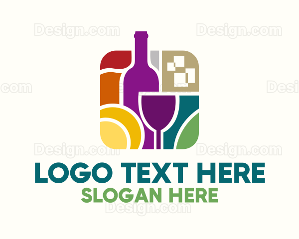 Wine Distillery Mosaic Logo