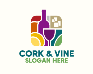 Wine Distillery Mosaic logo design