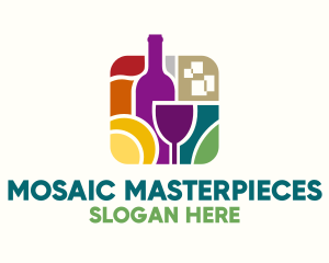 Wine Distillery Mosaic logo design