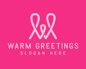 Pink Loop Letter W logo design