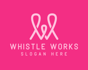 Pink Loop Letter W logo design