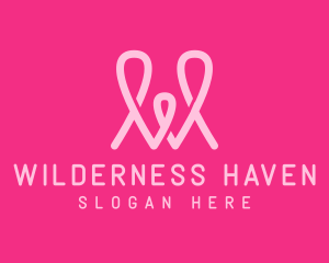 Pink Loop Letter W logo design