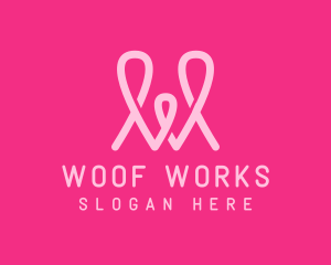 Pink Loop Letter W logo design