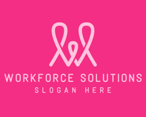 Pink Loop Letter W logo design