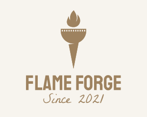 Brown Candle Torch logo design