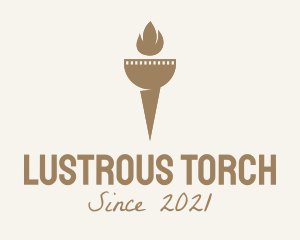 Brown Candle Torch logo design