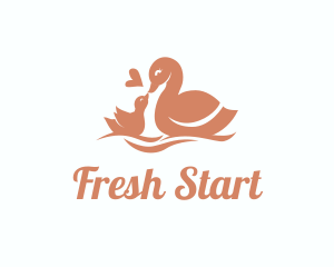 Duck Duckling Bird logo design