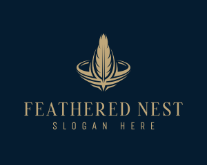 Publishing Feather Stationery logo design