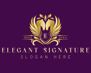 Elegant Horse Pegasus logo design