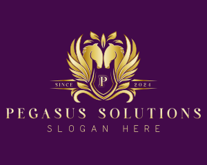 Elegant Horse Pegasus logo design