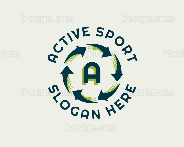 Halftone Recycle  Arrow Logo