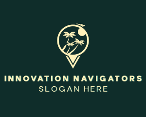 Island Location Pin logo design