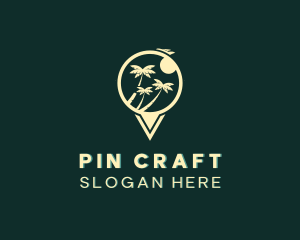 Island Location Pin logo design