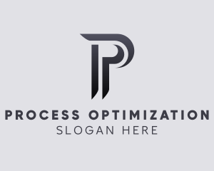 Abstract Curve Letter P logo