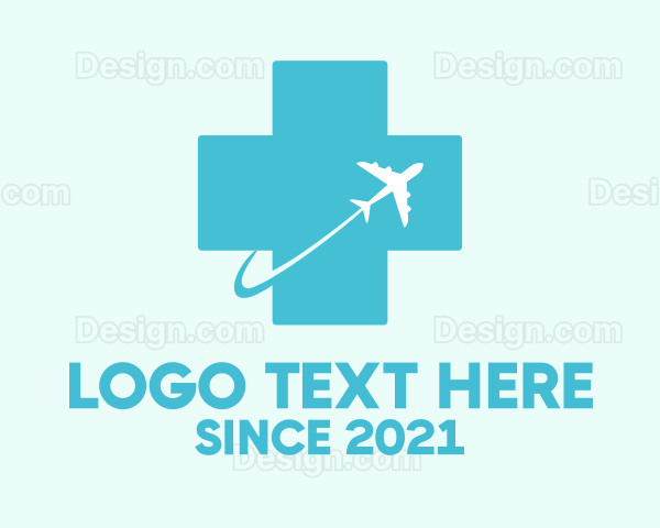 Medical Flying Doctor Cross & Plane Logo