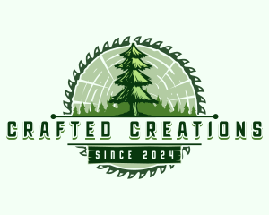 Pine Timber Saw logo design