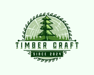 Pine Timber Saw logo design