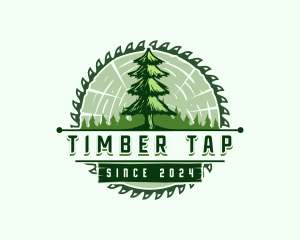 Pine Timber Saw logo design