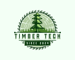 Pine Timber Saw logo design