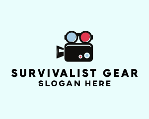 Geek Movie Camera Glasses logo design