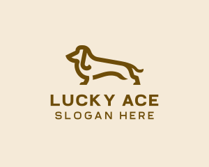 Brown Dachshund Dog logo design