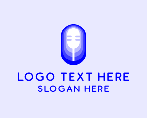 Podcast - Microphone Gradient Podcast logo design