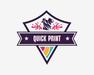 Printing Tee Shield logo design