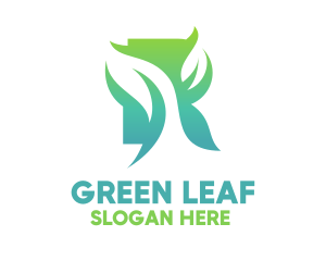 Green Gradient Organic Leaves logo