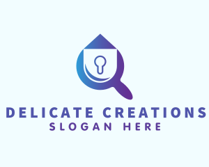 Magnifying Glass Keyhole logo design