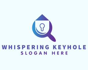 Magnifying Glass Keyhole logo design