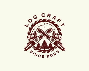 Chainsaw  Logging Forestry logo design