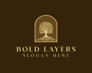 Tree Roots Plant logo design