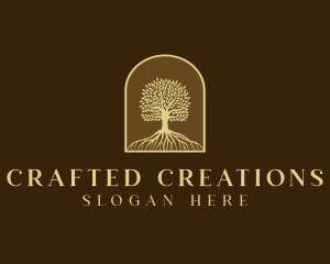 Tree Roots Plant logo design