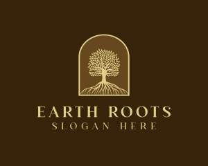 Tree Roots Plant logo design