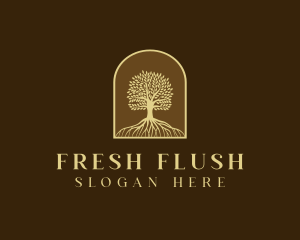 Tree Roots Plant logo design