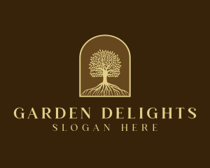 Tree Roots Plant logo design