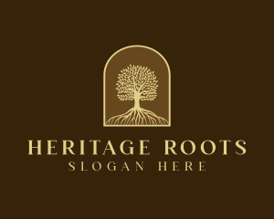 Tree Roots Plant logo design