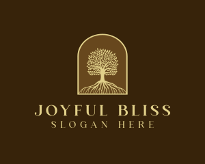 Tree Roots Plant logo design