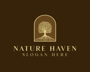 Tree Roots Plant logo design