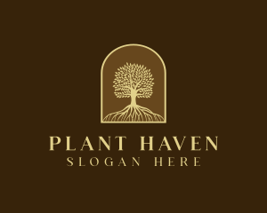 Tree Roots Plant logo design