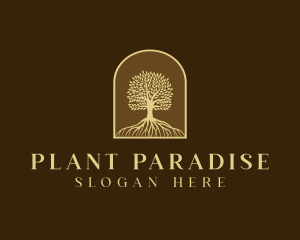 Tree Roots Plant logo design