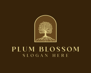 Tree Roots Plant logo design