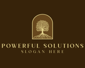 Tree Roots Plant logo design