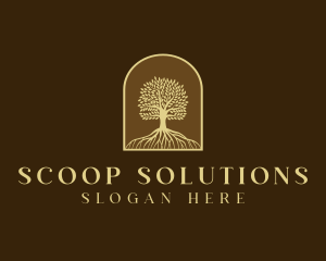 Tree Roots Plant logo design