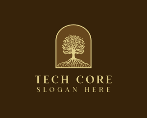 Tree Roots Plant logo design