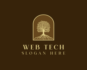 Tree Roots Plant logo design