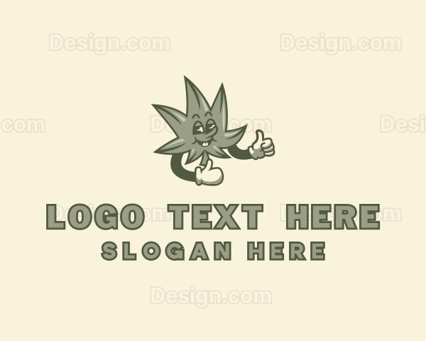 Sleepy Marijuana Leaf Logo