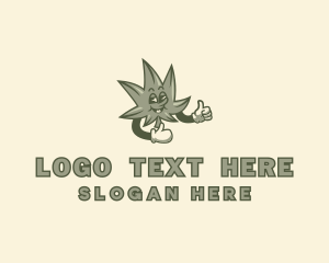 Sleepy Marijuana Leaf Logo