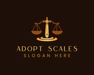 Sword Justice Scale logo design